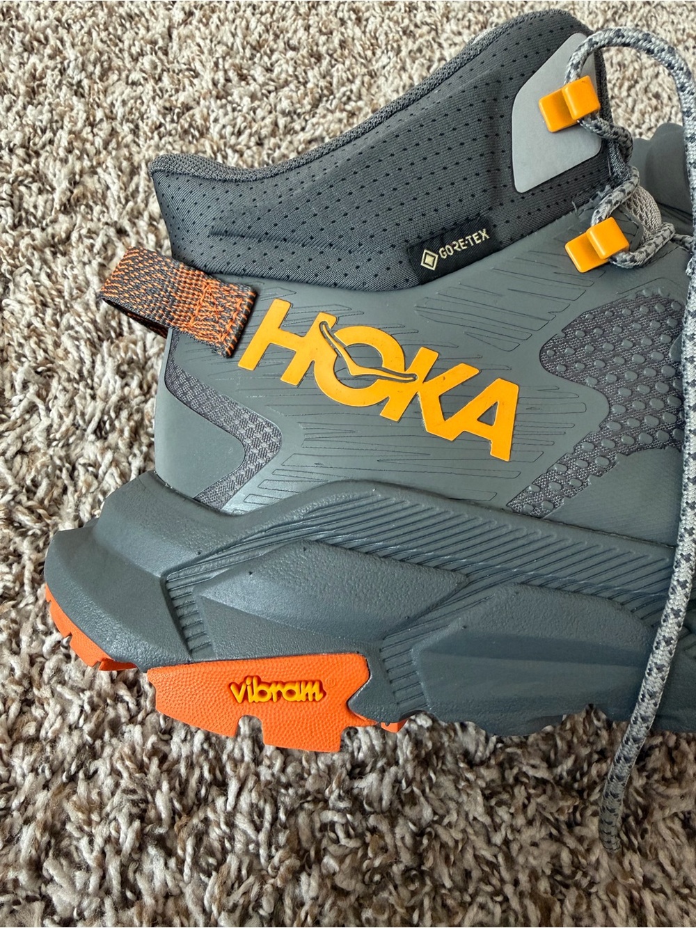 Hoka Gray and Orange Men's Trail Shoes NWOT - Picture 5 of 10
